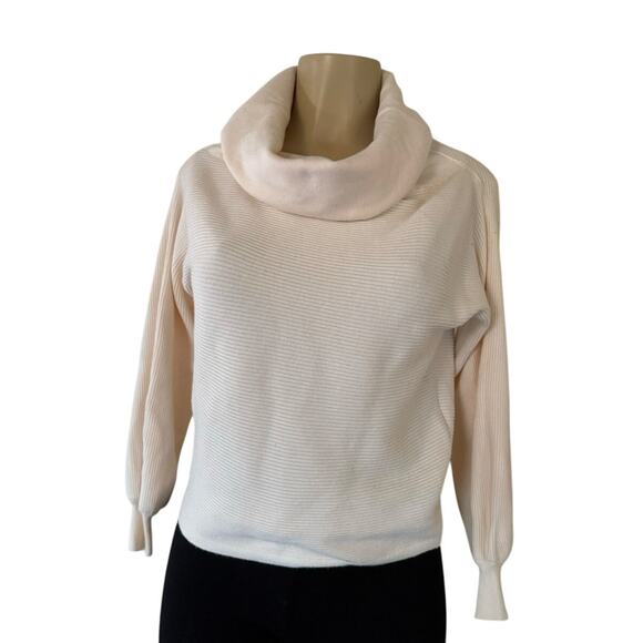 Zara sweater Ivory Cowl Neck Knit Sweater Size small women’s - Picture 2 of 8